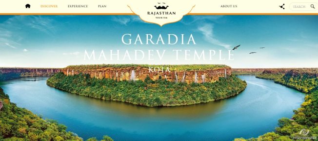 Screenshot: Rajasthan Tourism Website
